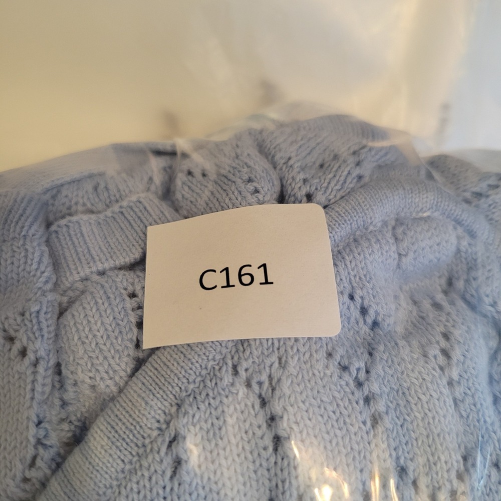 Derek Lam Collective Womens Crochet Open Knit Button Midi Dress Size XS Blue - Picture 11 of 11